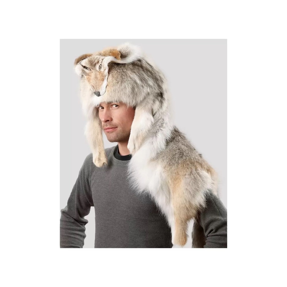 Frr Authentic Coyote Fur Hat Classic Mountain Glacier Wear Genuine Luxury